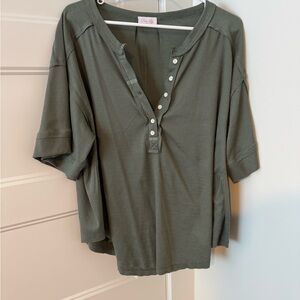 Pink Lily Forest Green Button-Down Shirt